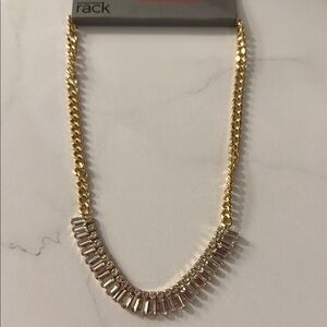 NWT Nordstrom Elegant Gold Necklace with Crystal Accents